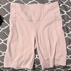 Under Armour Women's Blush Pink High-Rise Athletic Bike Shorts